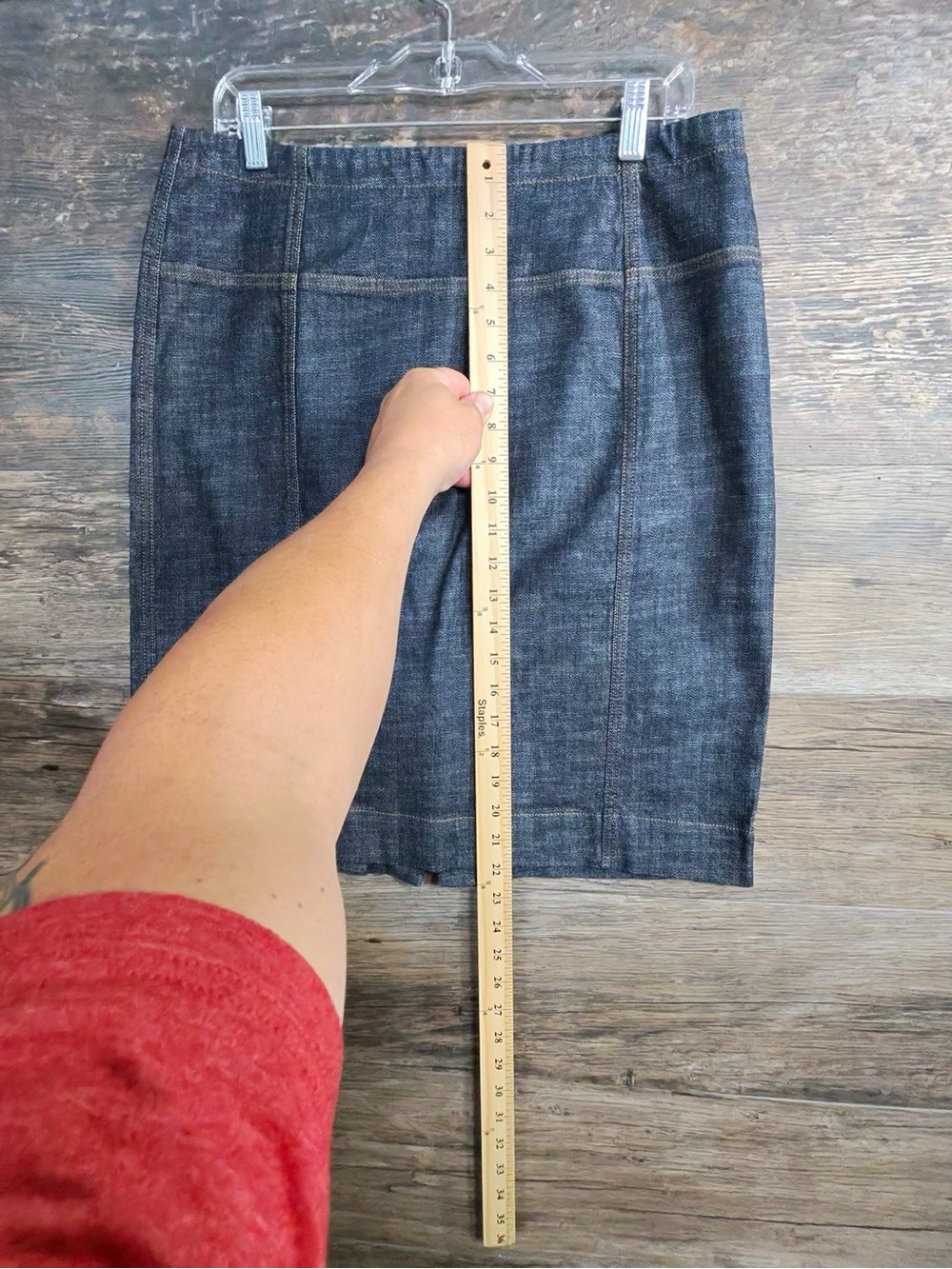 Anne Klein Jean Denim-Style Pencil Skirt - Picture 2 of 9